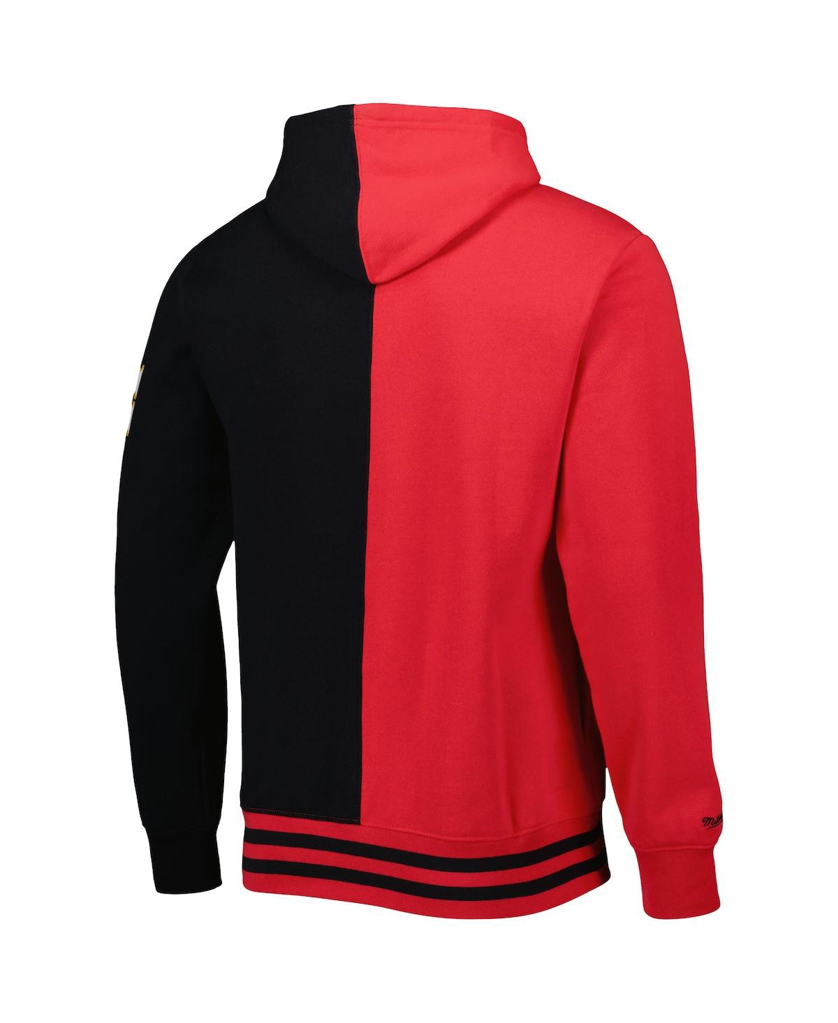 Men's Mitchell & Ness Black Atlanta Hawks Hardwood Classics Split Pullover Hoodie - Black