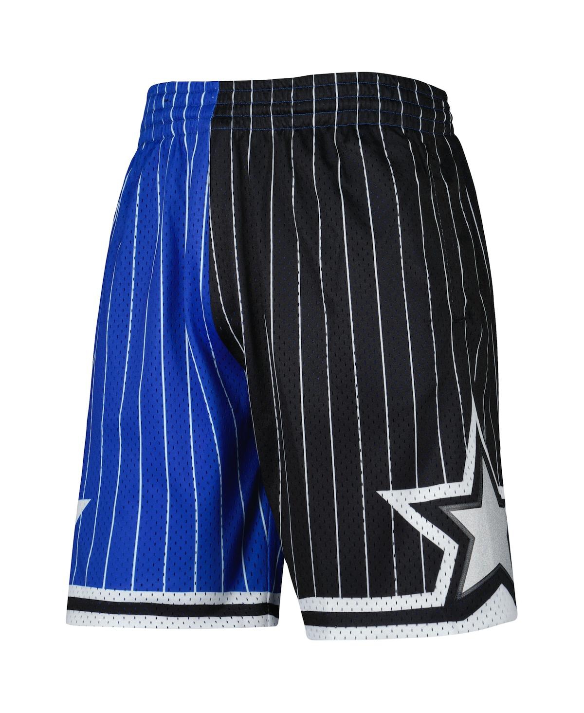 Mitchell & Ness Men's  Blue, Black Orlando Magic Big And Tall Hardwood Classics Split Swingman Shorts In Blue,black