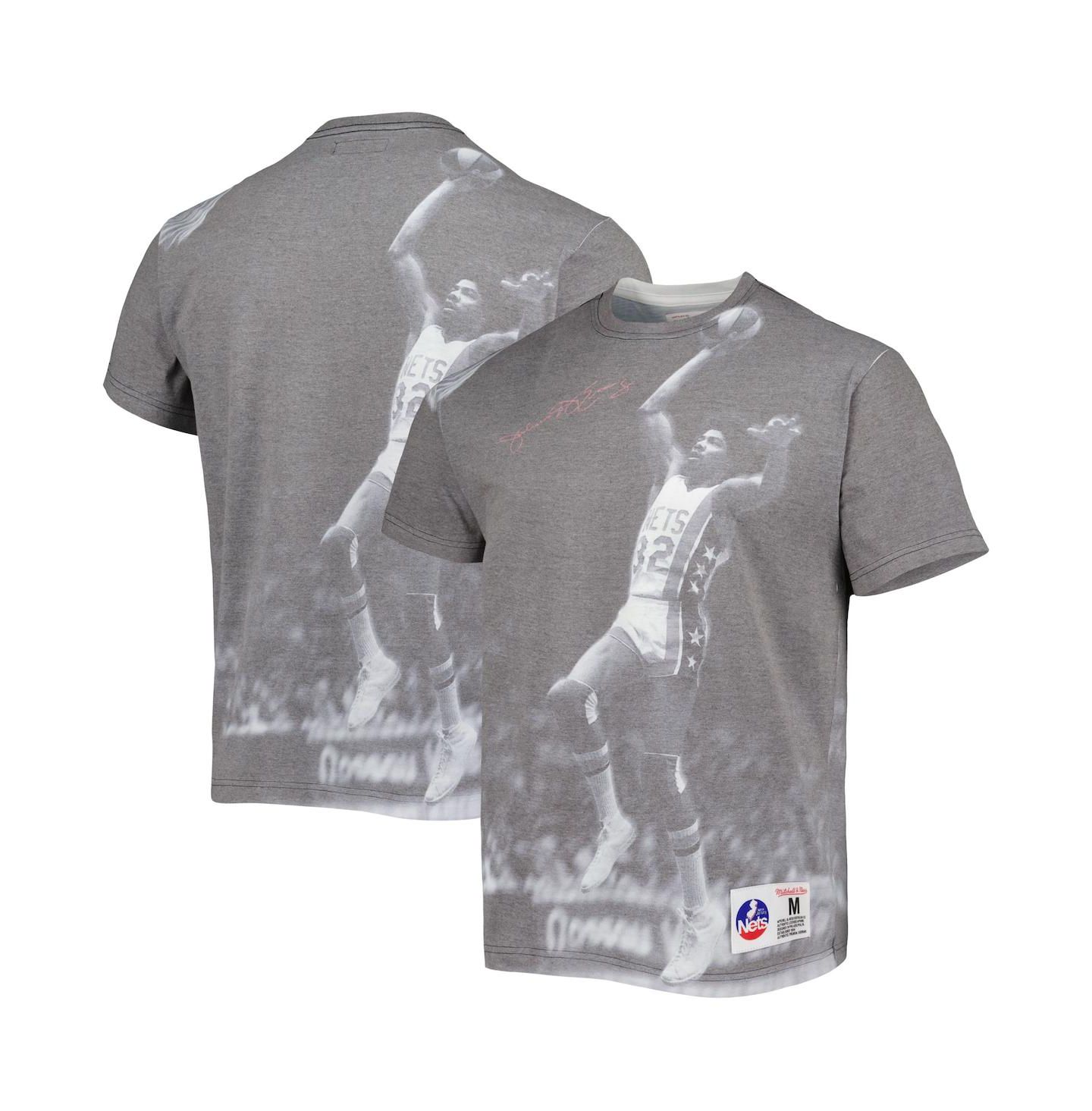 Мужская футболка Mitchell & Ness Julius Erving Heather Gray New York Nets Above The Rim — фото 4