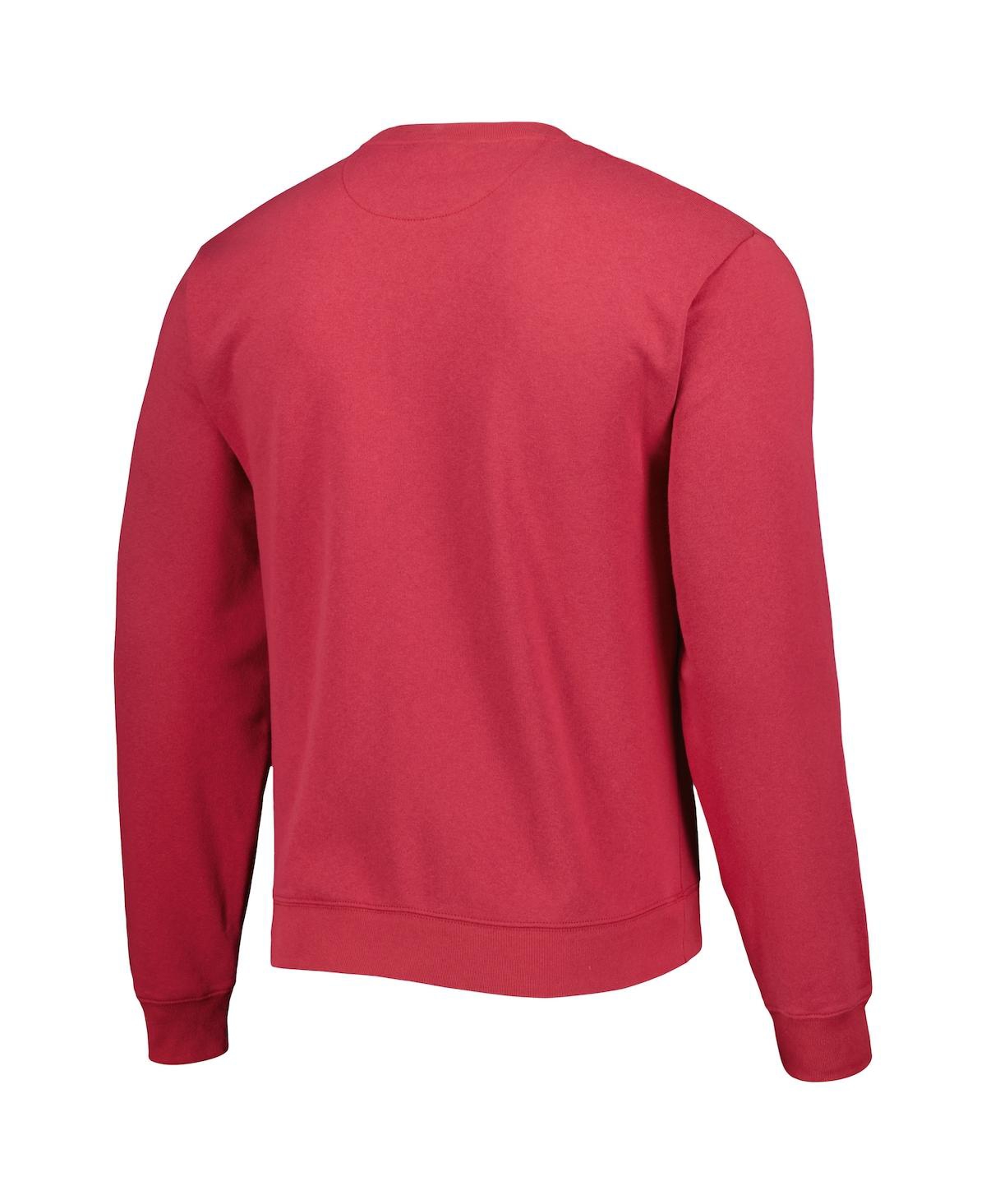 Shop League Collegiate Wear Men's  Crimson Indiana Hoosiers 1965 Arch Essential Fleece Pullover Sweatshirt