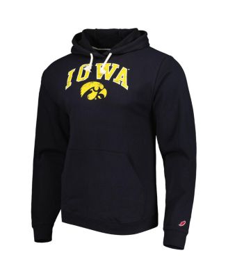 Men's Black Iowa Hawkeyes Arch Essential Fleece Pullover Hoodie