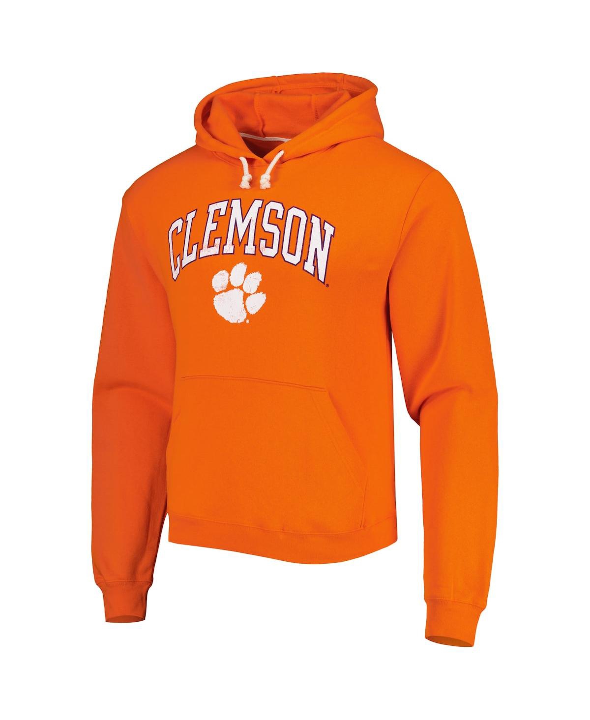 Shop League Collegiate Wear Men's  Orange Clemson Tigers Arch Essential Fleece Pullover Hoodie