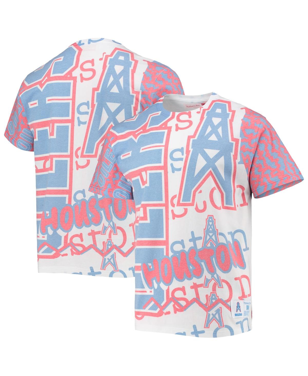 Shop Mitchell & Ness Men's  White Houston Oilers Jumbotron 2.0 Sublimated T-shirt
