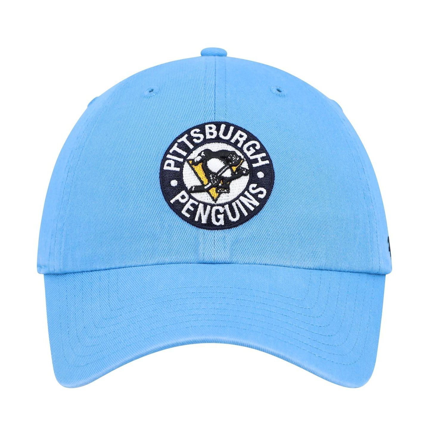 Мужская кепка '47 Brand Light Blue Pittsburgh Penguins Clean Up Adjustable Hat — фото 4