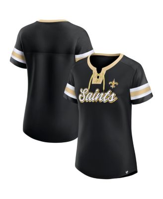 Women's New Era Black New Orleans Saints Glitter Gel T-Shirt