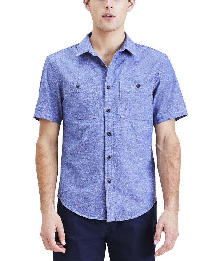 Dockers Men's Woven Utility Acid Wash Short-Sleeve Shirt - Macy's