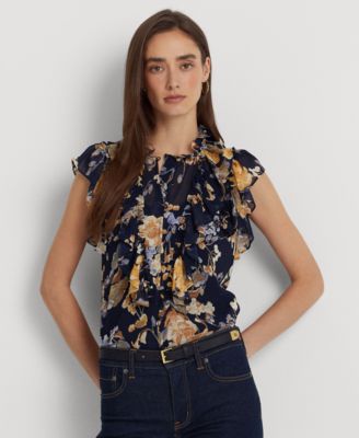 Lauren Ralph Lauren - Petite Ruffled Floral Top