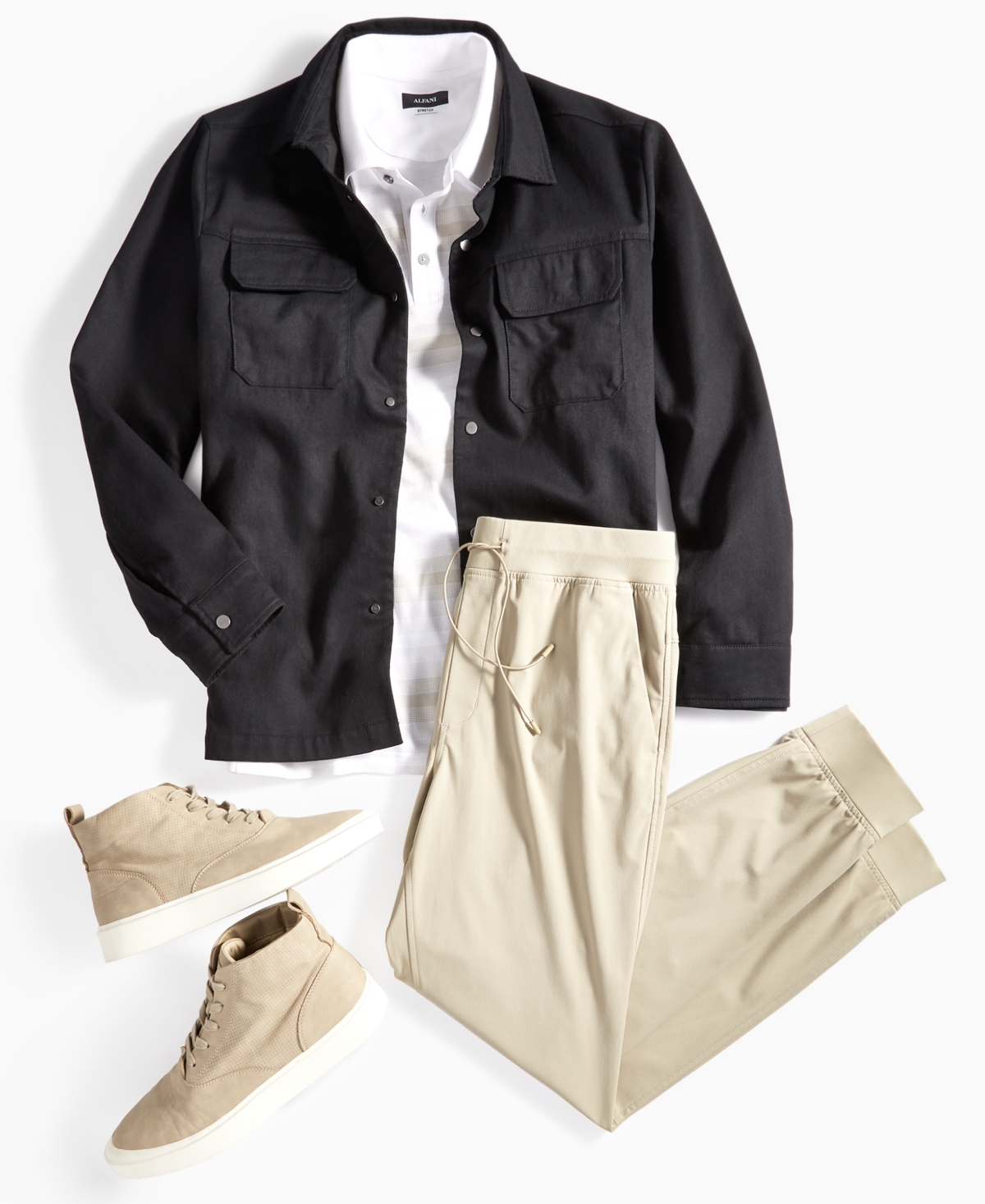 Alfani Men's Regular-Fit Supima Knit Interlock Striped Polo Shirt, Created for Macy's