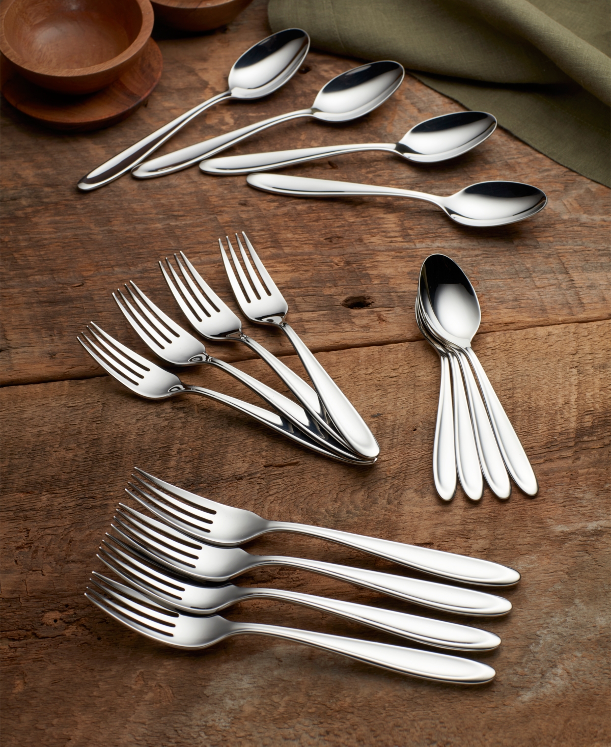Lenox Cantera Dinner Forks, Set of 4 - Metallic and Stainless