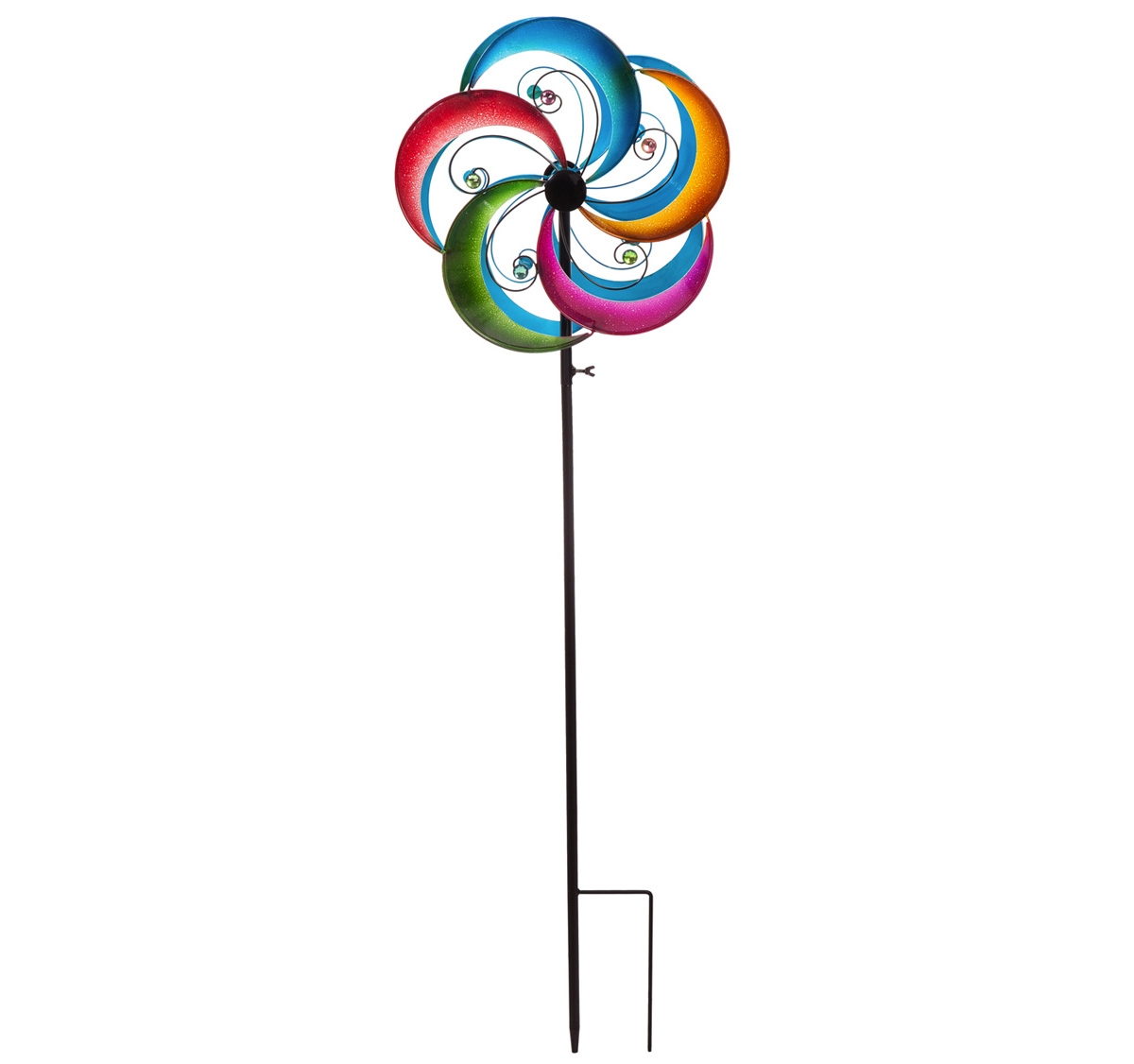 Evergreen Wind Spinner Kinetic (topper And Pole) Multicolor With Gems In Multicolored