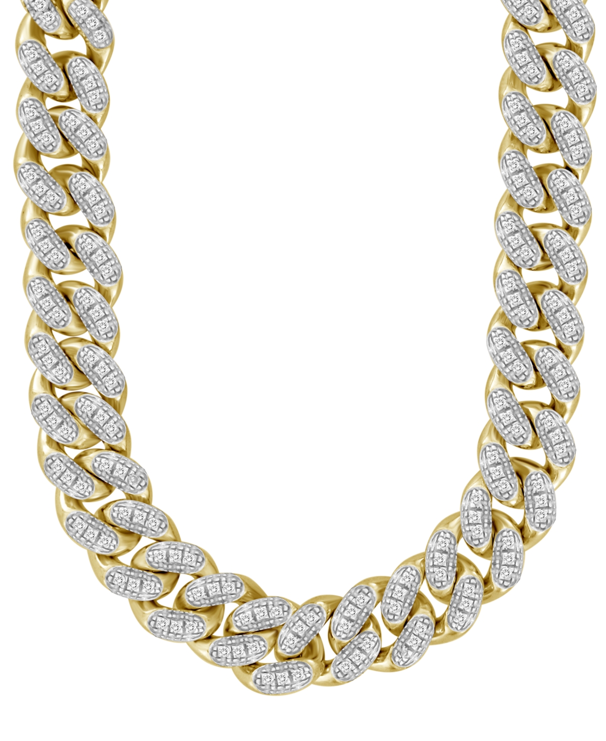Macy's Men's Diamond Cuban Link 22" Chain Necklace (2-1/2 Ct. T.w.) In 10k Gold In K Yellow Gold
