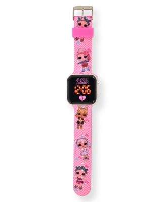 Children's Laugh out Loud Light Emitting Diode Pink Silicone Strap Watch 32mm