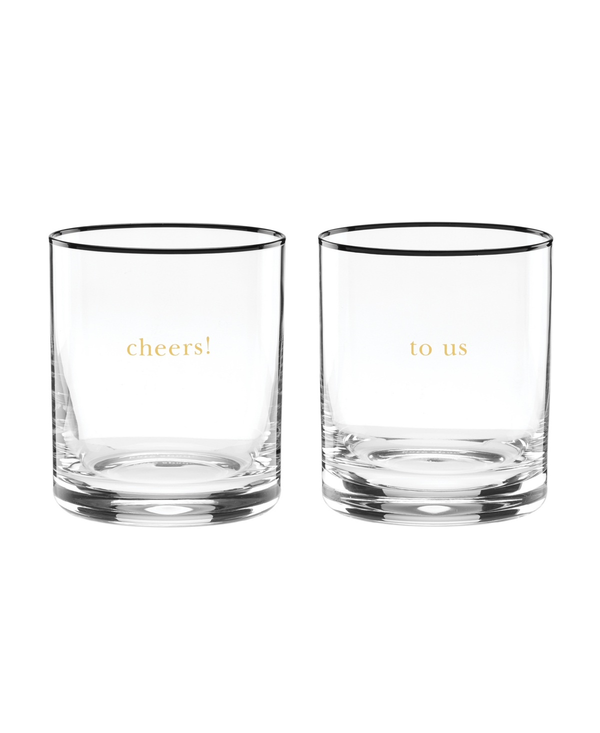 Kate Spade Cheers To Us Double Old Fashioned Glasses Set, 2 Piece In Neutral