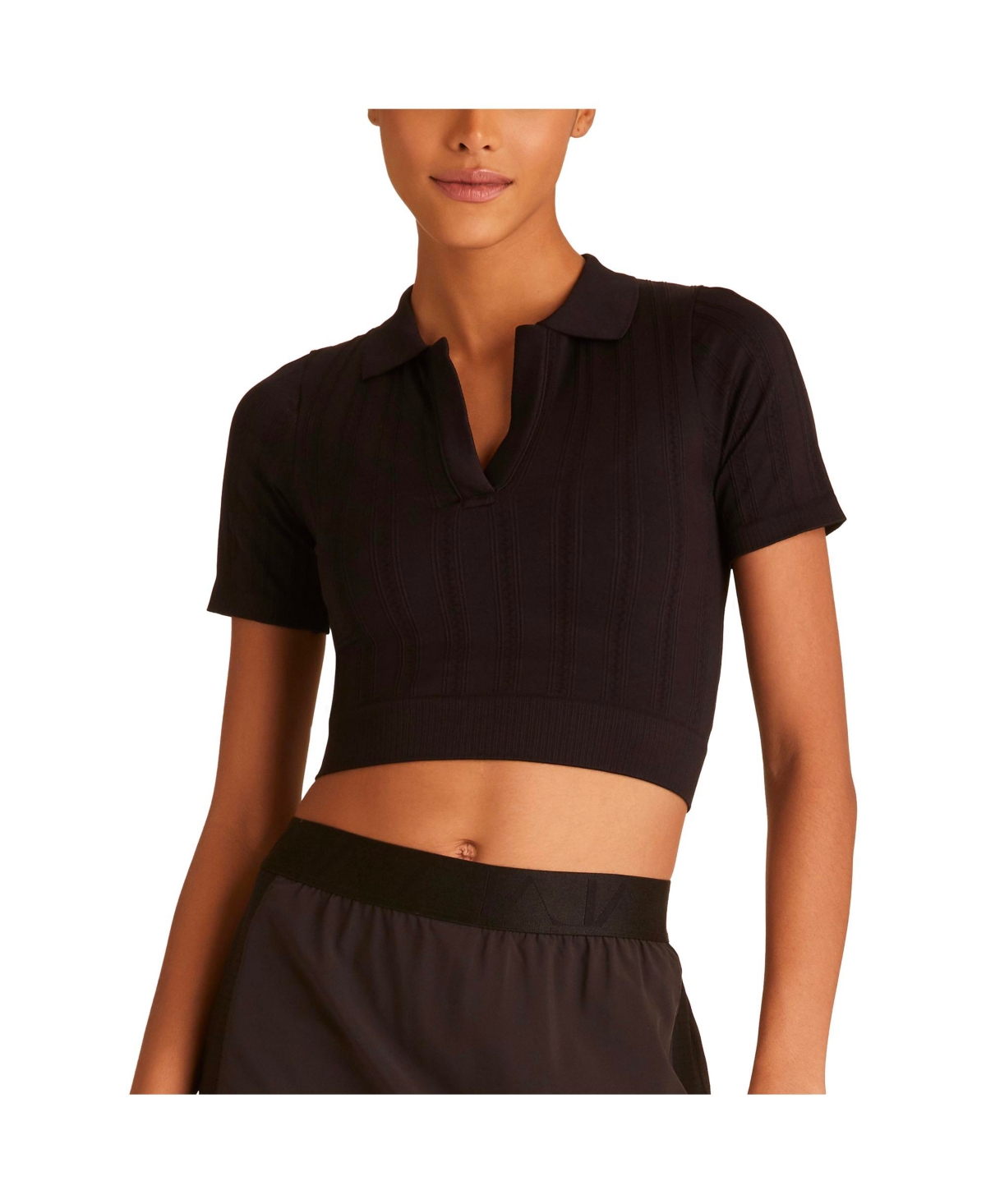  Women's Short Sleeve Seamless Polo T-Shirt