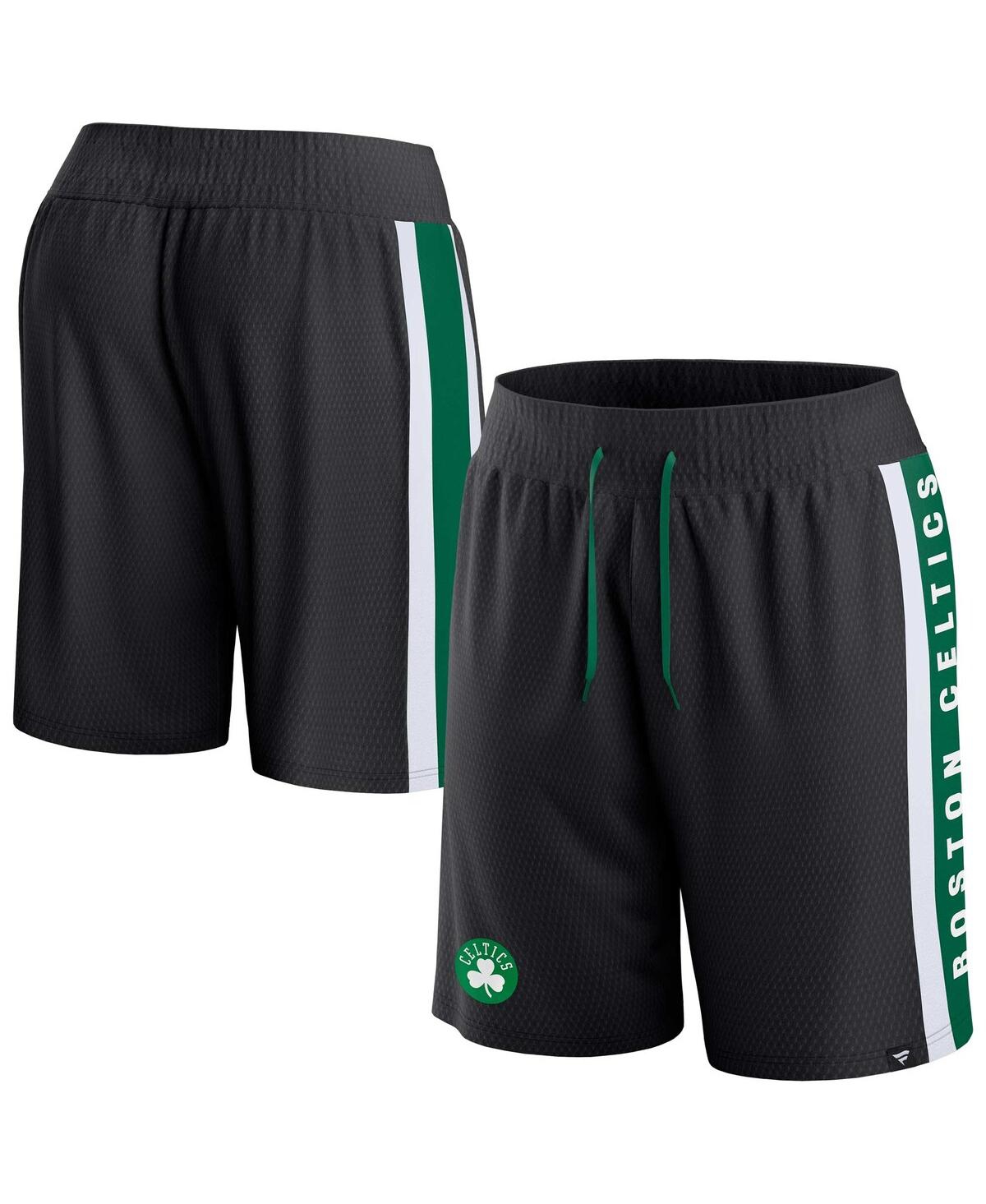 Shop Fanatics Men's  Black, Kelly Green Boston Celtics Referee Iconic Mesh Shorts