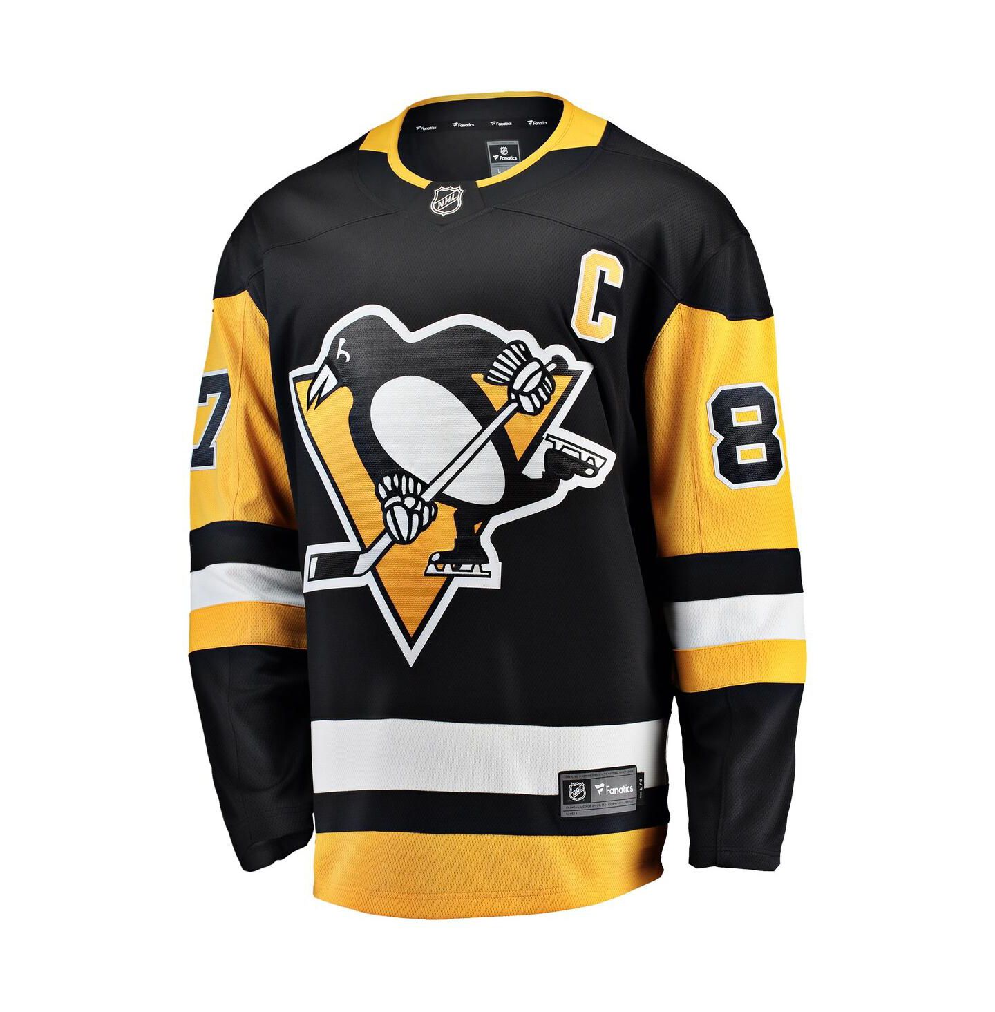 Мужской топ Fanatics Sidney Crosby Black Pittsburgh Penguins Captain Patch Home Breakaway Jersey — фото 3