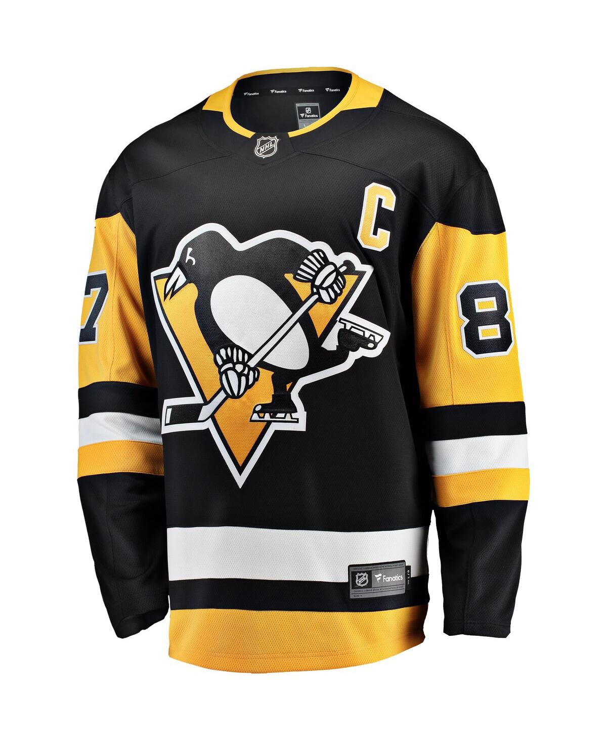 Men's Fanatics Sidney CrosbyPittsburgh Penguins Captain Patch Home Breakaway Jersey - Black