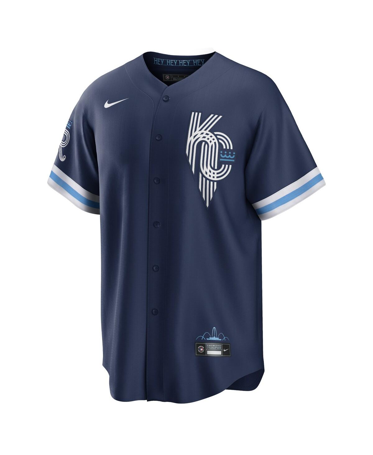 Men's Nike Salvador PerezKansas City Royals City Connect Replica Player Jersey - Navy