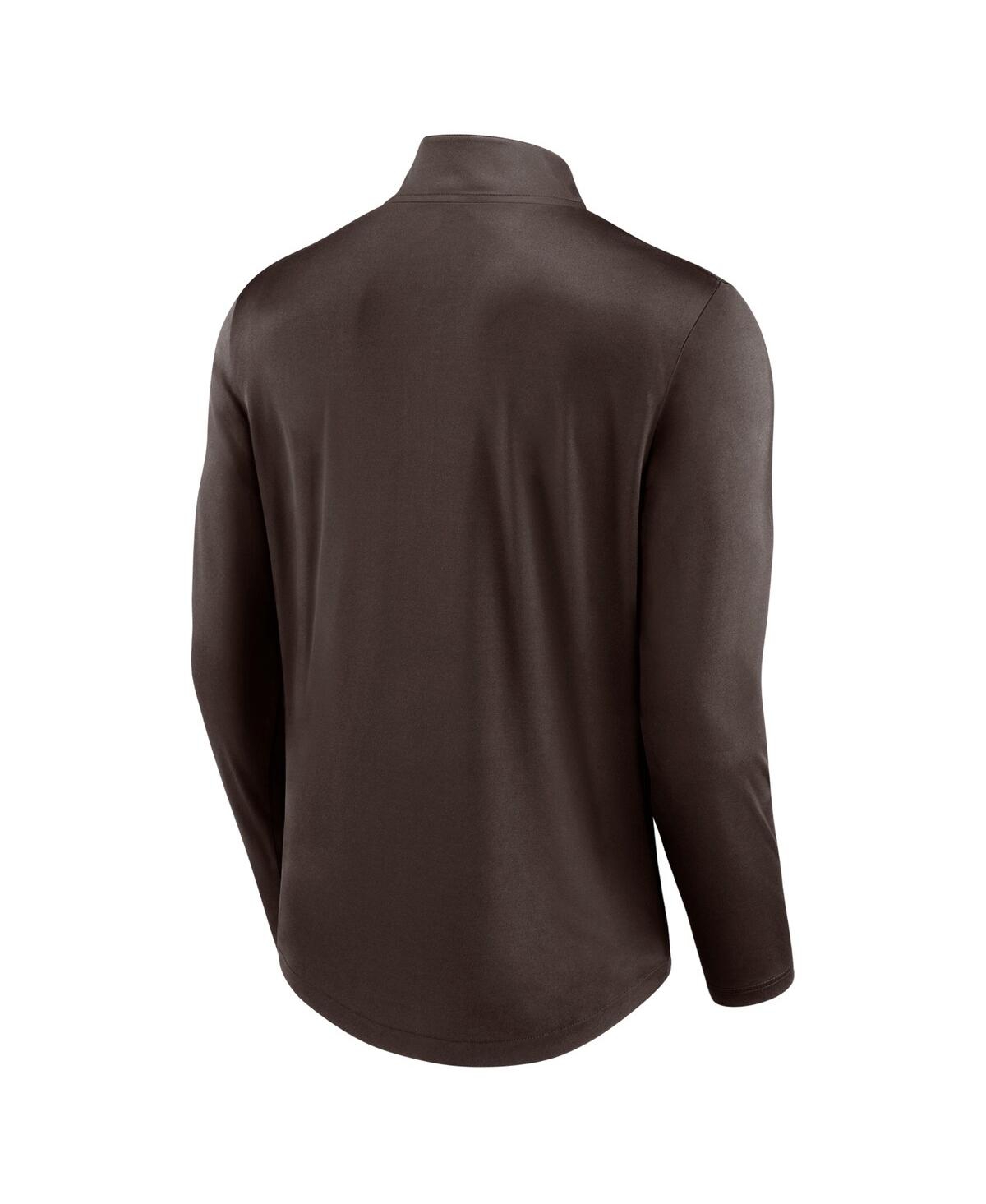 Shop Fanatics Men's  Brown Cleveland Browns Tough Minded Quarter-zip Top