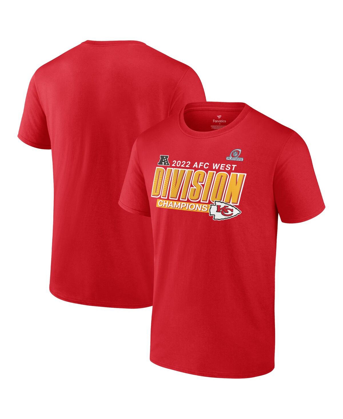 Men's FanaticsKansas City Chiefs 2022 Afc West Division Champions Divide and Conquer T-shirt - Red