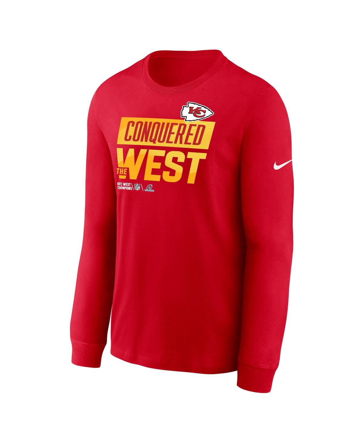 Men's Nike Red Kansas City Chiefs 2022 AFC West Division Champions Locker Room Trophy Collection T-Shirt Size: Medium