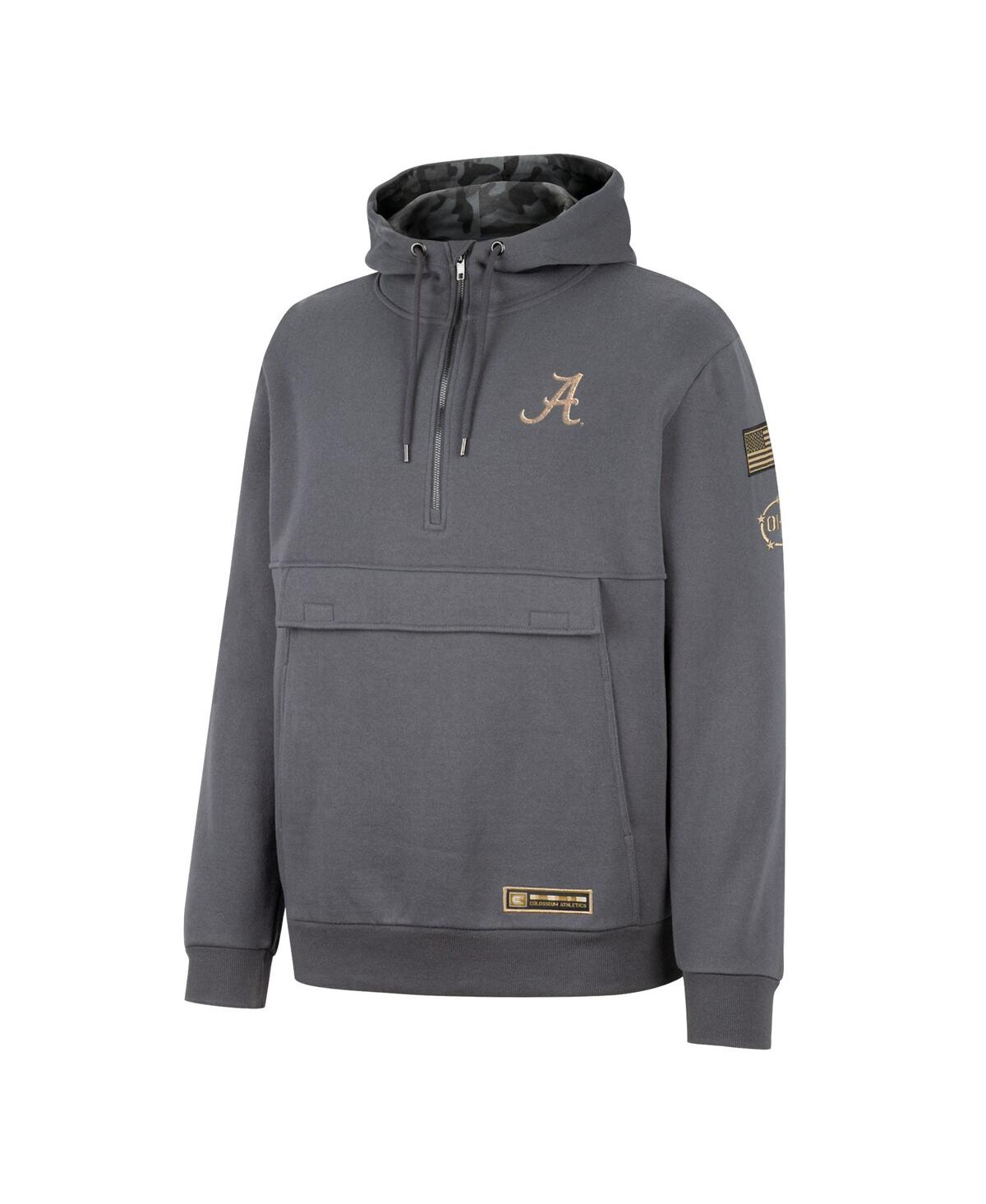Colosseum Charcoal Alabama Crimson Tide Oht Military Appreciation Quarter-zip Hoodie In Charcoal