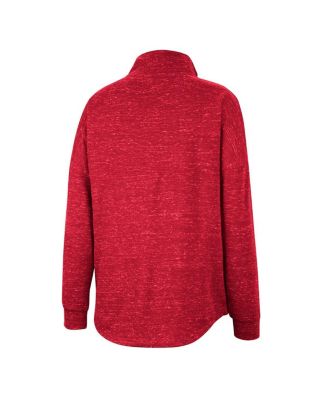 Women's Crimson Oklahoma Sooners Natalie Speckled Quarter-Snap Top