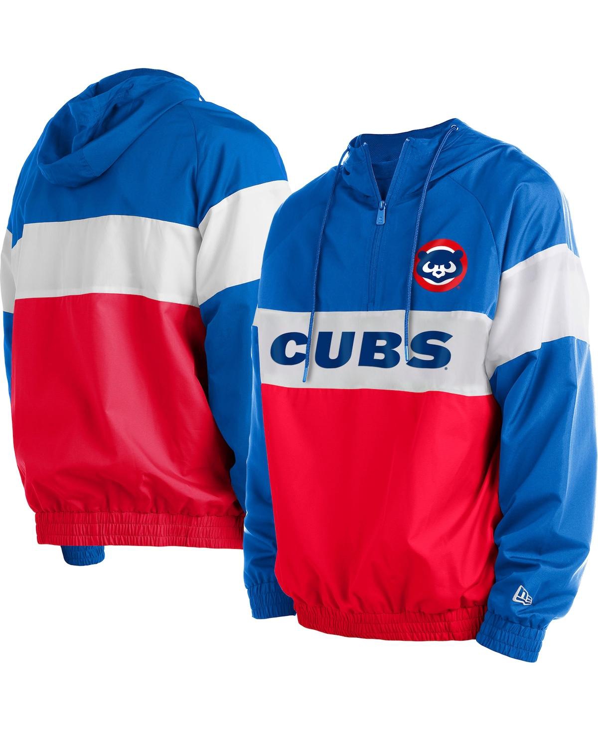 Men's New EraChicago Cubs Raglan Quarter-Zip Hoodie - Red