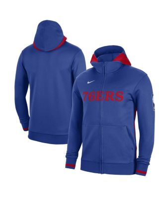 Men's Royal Philadelphia 76ers Authentic Showtime Performance Full-Zip Hoodie