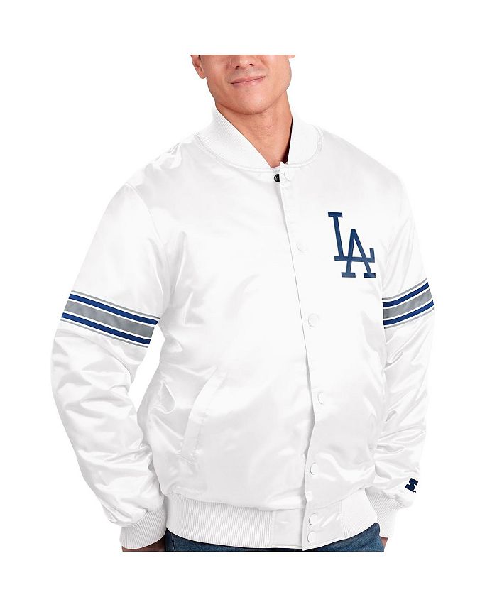 Starter Men's Gray Los Angeles Dodgers Slider Satin Full-Snap Varsity Jacket  - Macy's