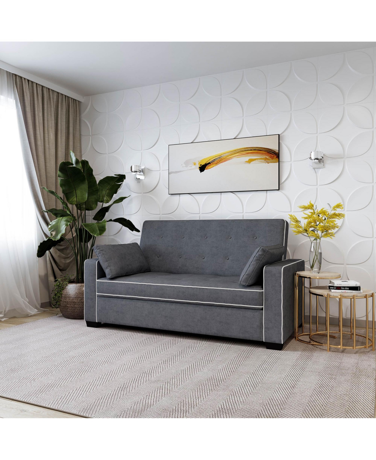 Shop Serta 72.6" W Polyester Augustus Queen Convertible Sofa In Java