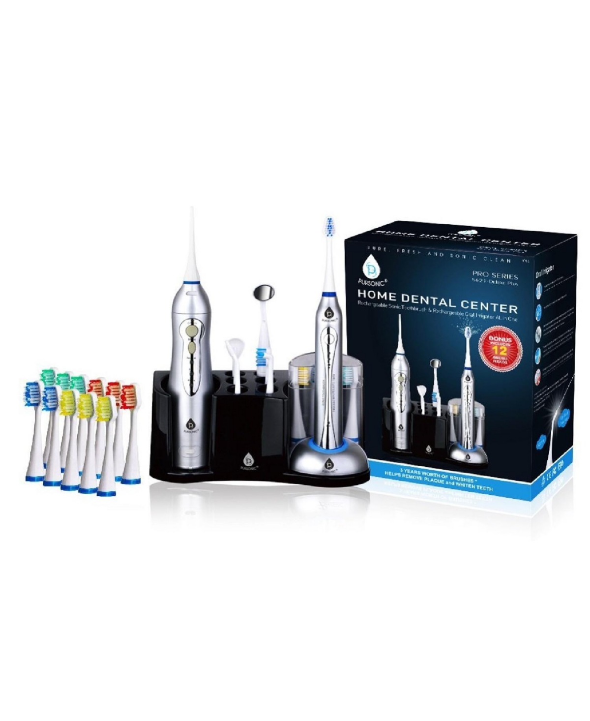 PURSONIC RECHARGEABLE SONIC TOOTHBRUSH AND RECHARGEABLE WATER FLOSSER