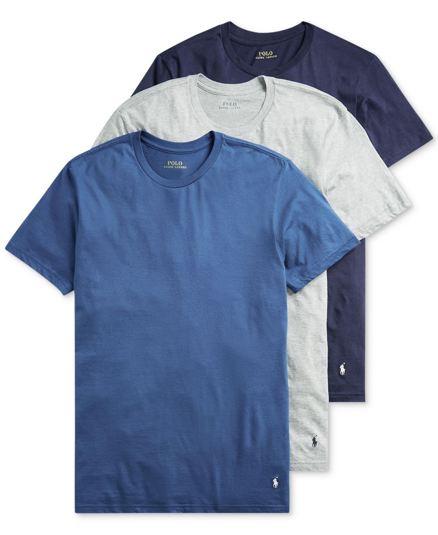 Мужские топы Polo Ralph Lauren 3-Pack Classic Undershirts, цвет: Синий / Тёмно-синий — фото 1