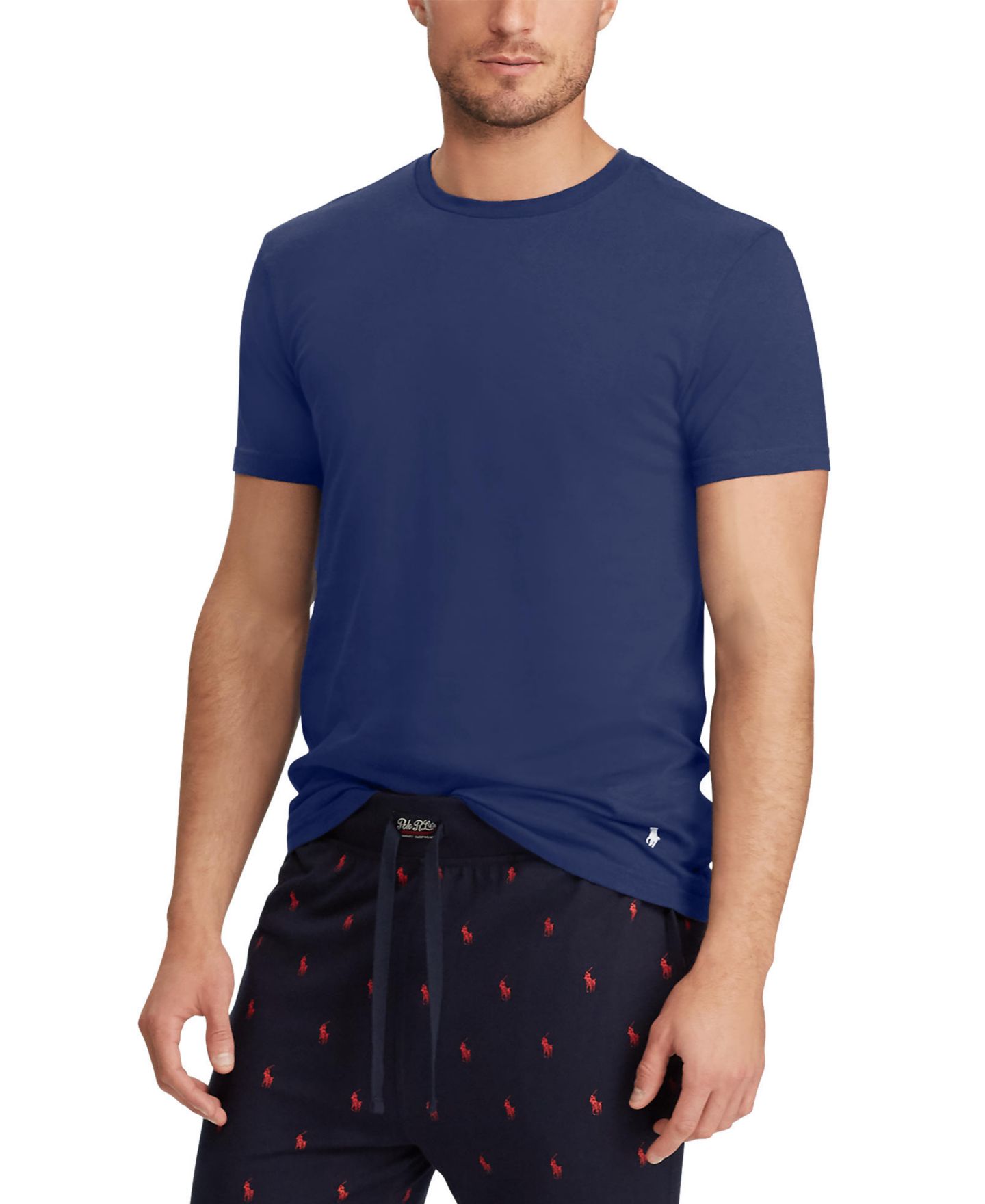 Мужские топы Polo Ralph Lauren 3-Pack Slim Fit Crewneck Undershirt, цвет: Синий / Тёмно-синий — фото 4