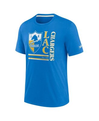 Men's Powder Blue Los Angeles Chargers Wordmark Logo Tri-Blend T-shirt