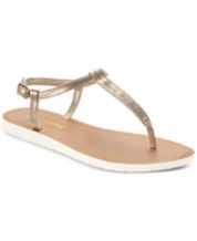 macy's gold flat sandals