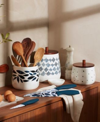 Blue Bay 3-Piece Kitchen Canister Set with Wood Lid