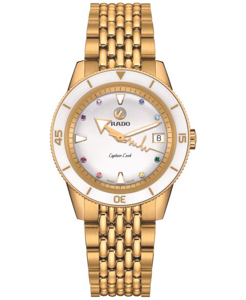 Женские часы Rado Swiss Automatic Captain Cook x Marina Hoermanseder Heartbeat Gold-Tone Stainless Steel Bracelet Watch 37mm