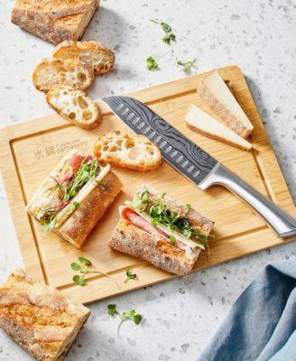 Damashiro 6.5" Santoku & 10"x13.5" Board Set