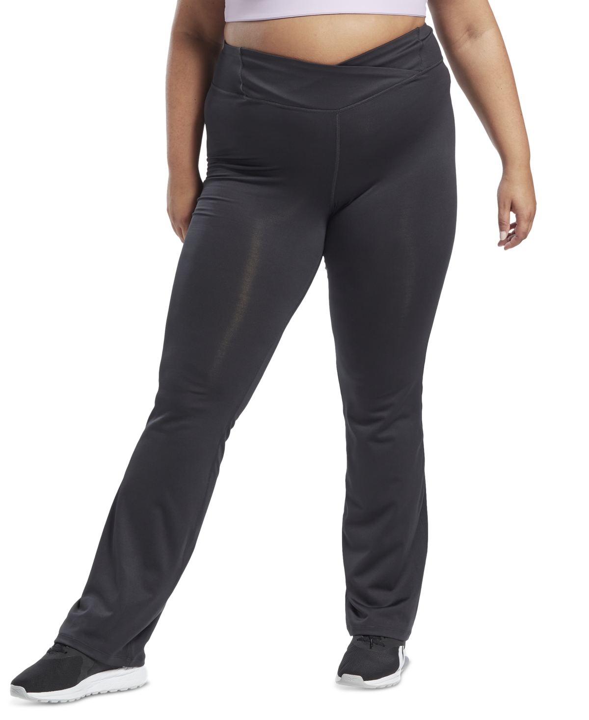 Shop Reebok Plus Size Workout Ready Bootcut Jogger Pants In Night Black