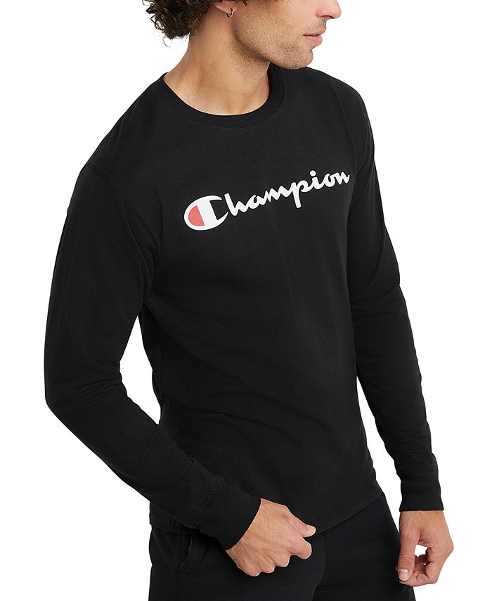 Champion Men's Script-Logo Long Sleeve Tshirt & Reviews - Activewear ...