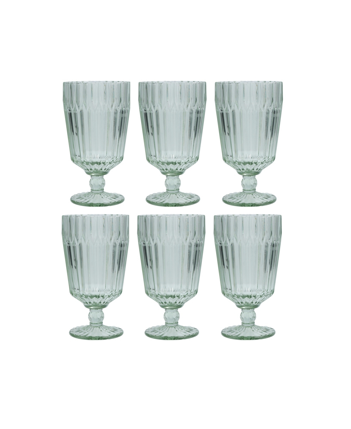 Fortessa Archie 14.2oz, Set Of 6 Goblet Glasses In Sage Green