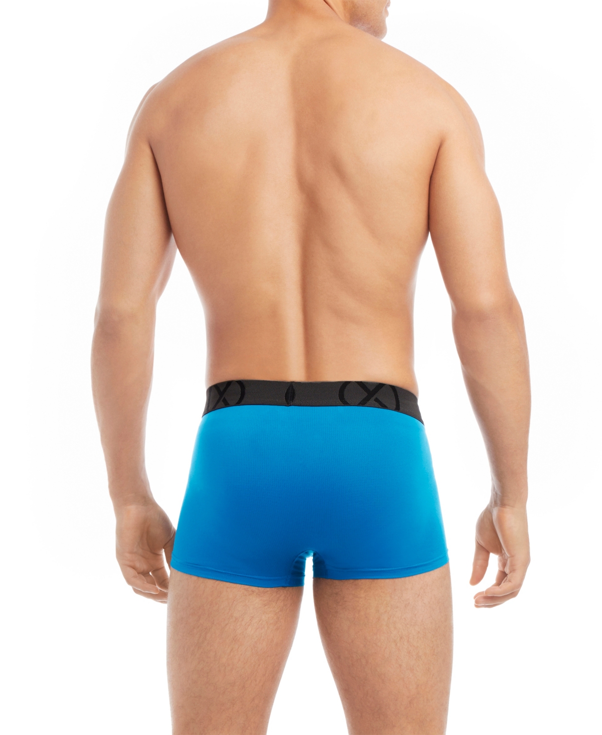 2(x)ist Men's Mesh No Show Performance Trunk, Pack of 3 - Electric Blue, Safety Yellow