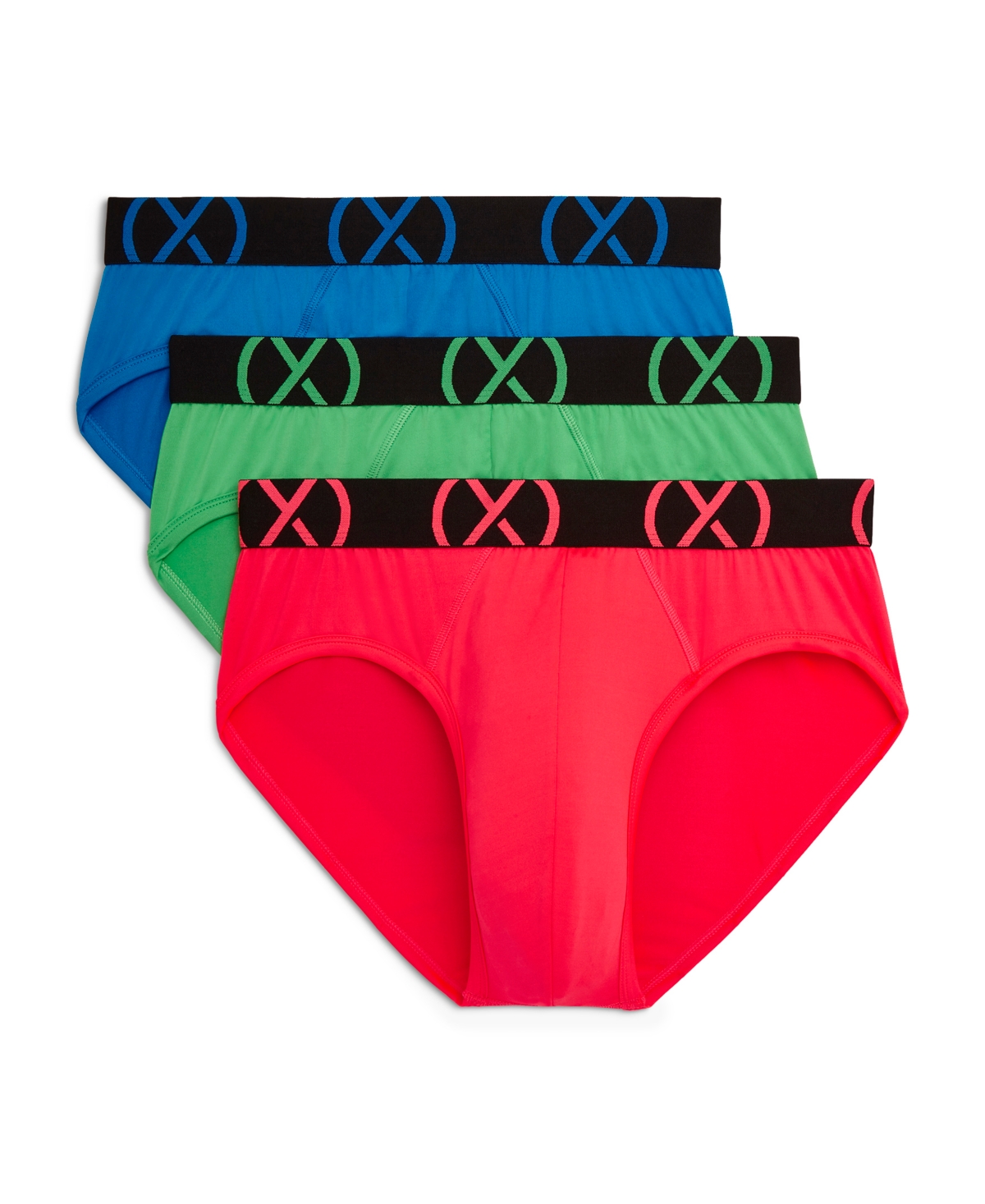 2(x)ist Men's Micro Sport No Show Performance Ready Brief, Pack of 3 - Diva Pink, Electric Green