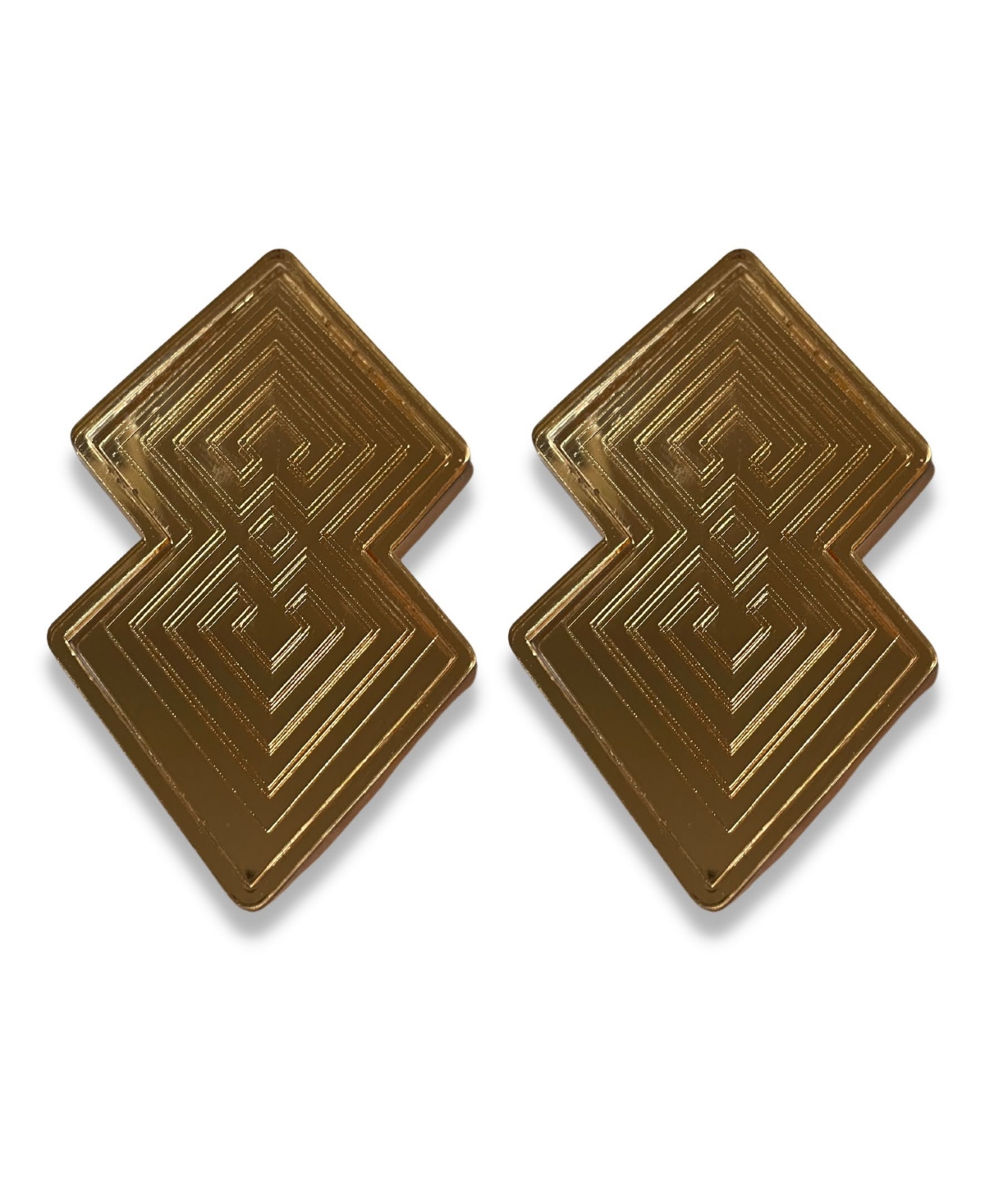 Swanky Designs Diamond Deco Drop Earrings In Gold