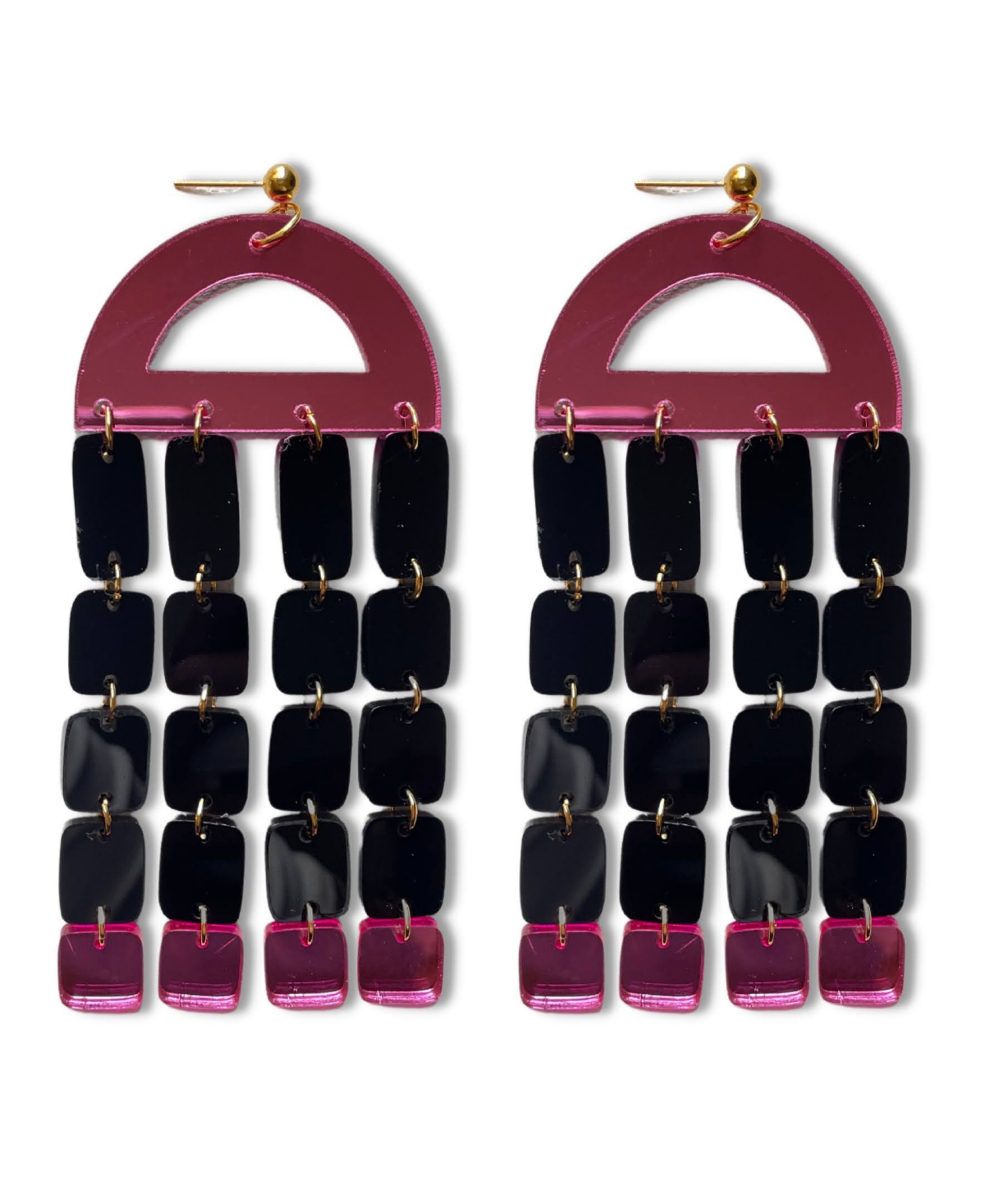 Swanky Designs Motions 2.0 Drop Earrings In Pink