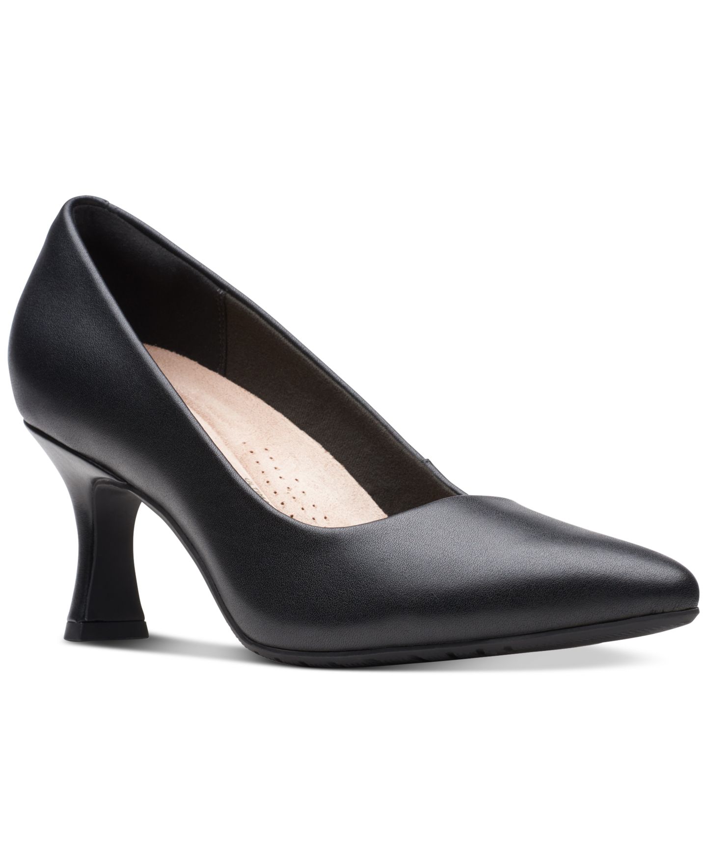 Женские туфли Clarks Kataleyna Gem Pointed-Toe Comfort Pumps, цвет: Чёрный кожаный — фото 1