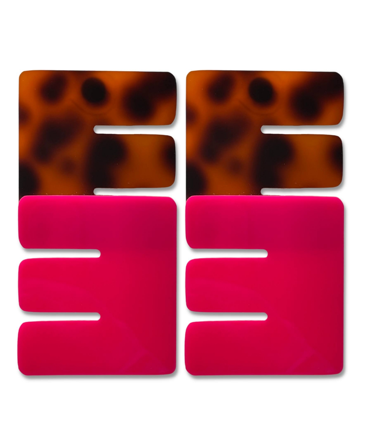 Swanky Designs Double E Drop Earrings In Pink