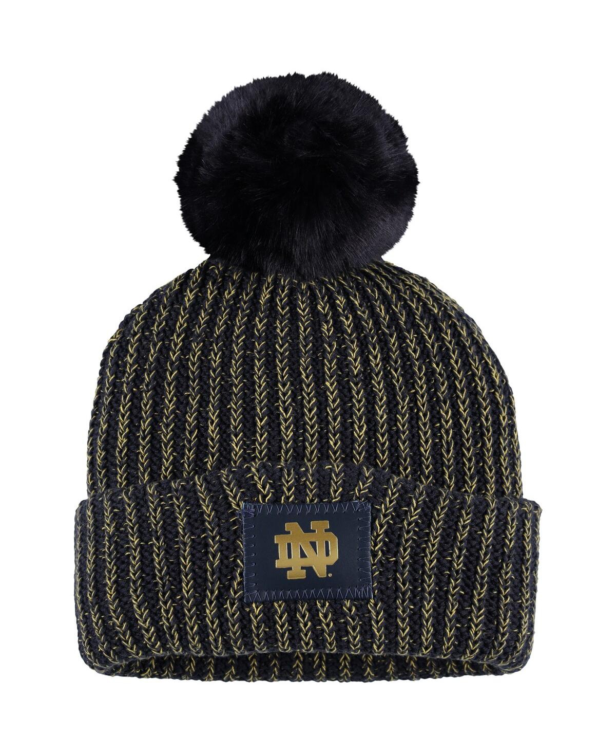 Love Your Melon Women's  Navy Notre Dame Fighting Irish Cuffed Knit Hat With Pom