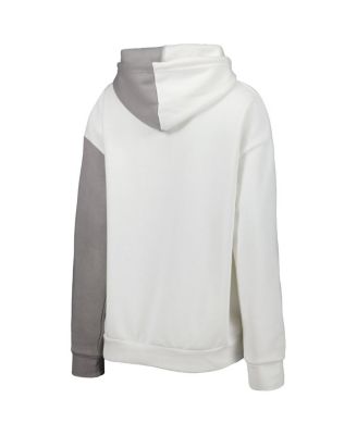 Women's Gray, White Georgia Bulldogs Split Pullover Hoodie